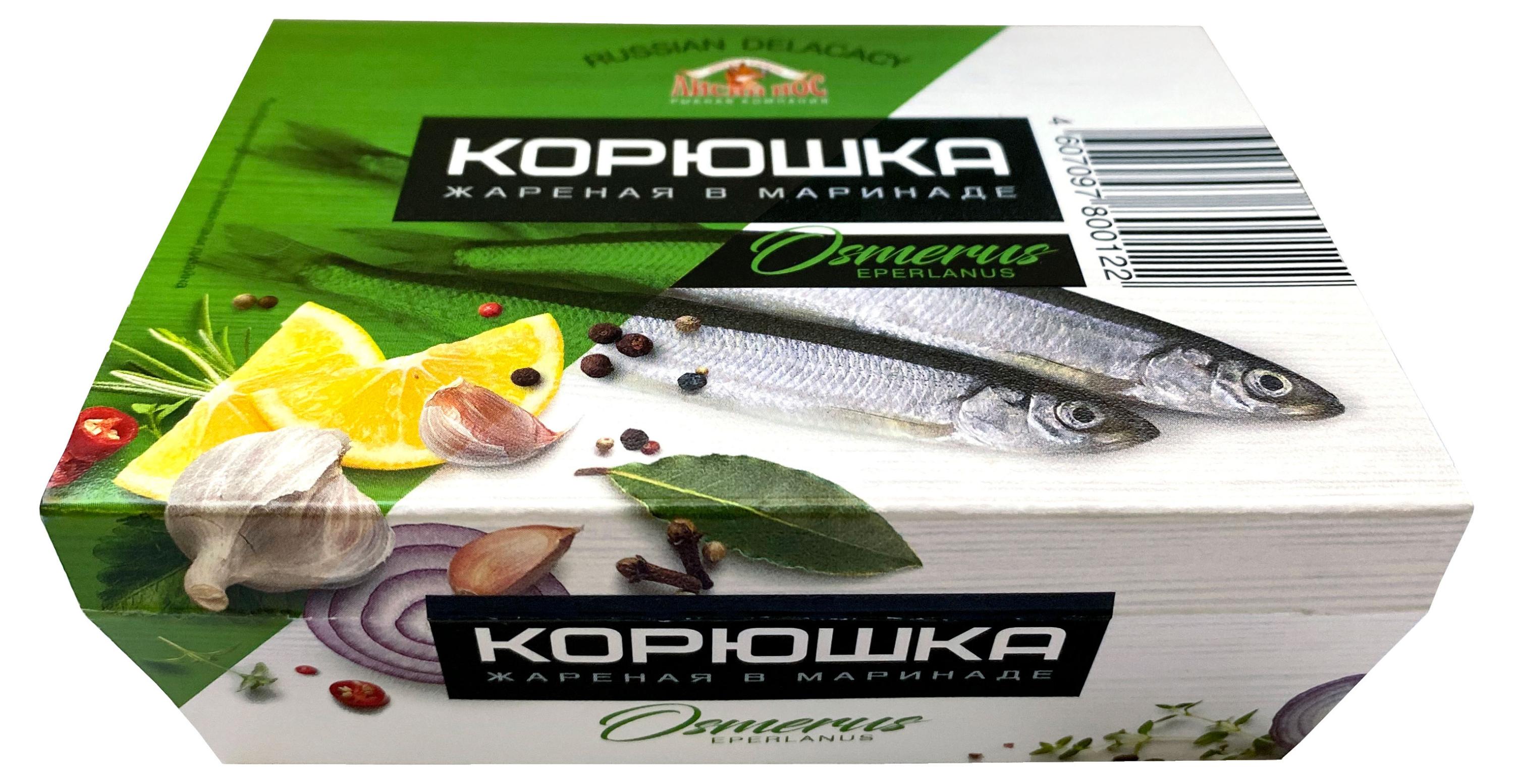 Корюшка «Лисий Нос» жареная в маринаде, 280 г