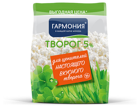 Творог рассыпчатый «Гармония» 5% БЗМЖ, 400 г