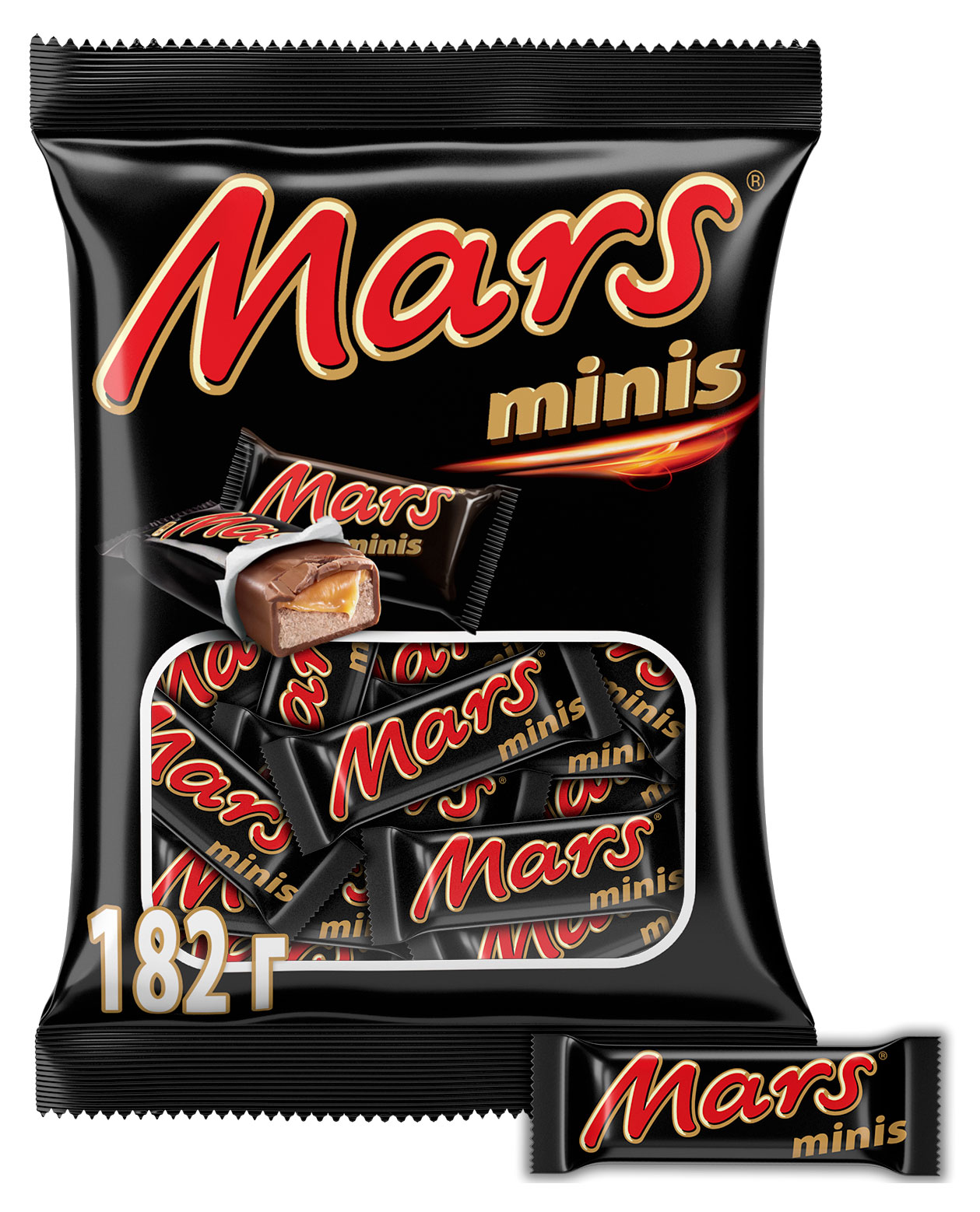 Конфеты шоколадные Mars minis с карамелью и нугой, 182 г