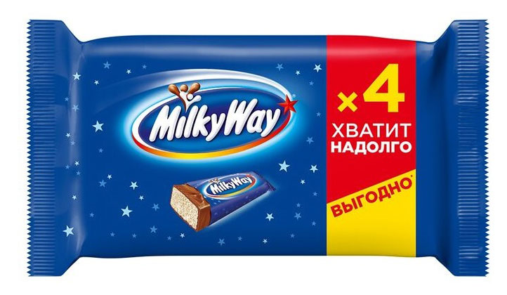 Батончик шоколадный Milky Way с суфле, 4 шт x 26 г