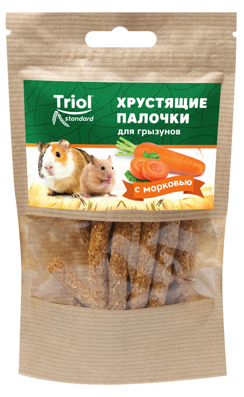 Лакомство для грызунов Тriol Standard хрустящие палочки с морковью, 30 г