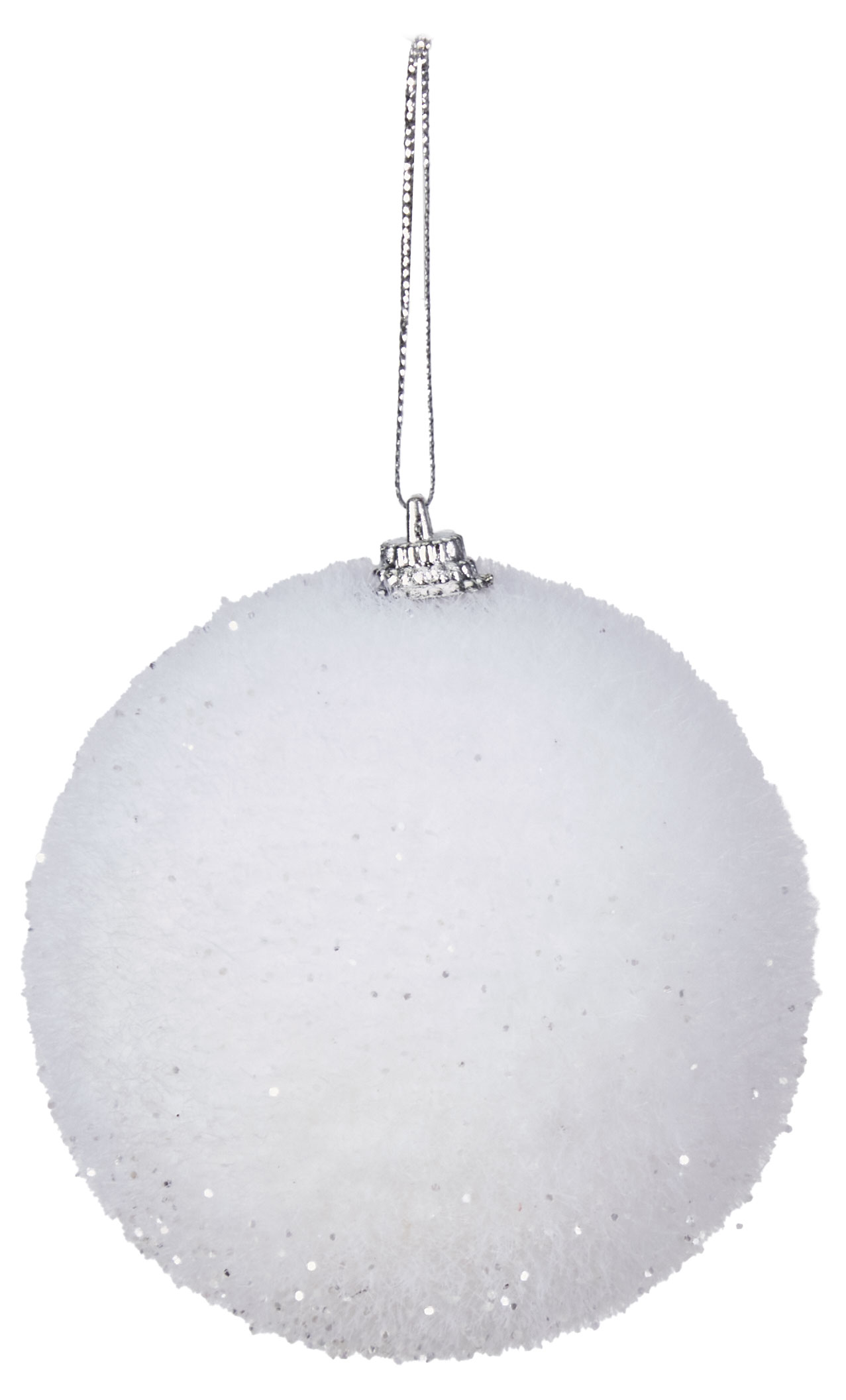 Елочный шар Actuel Снежная королева Снежок белый, 8 см