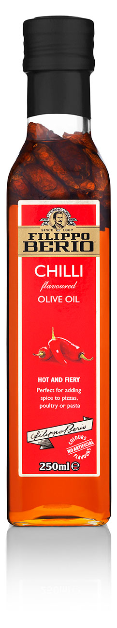 Масло оливковое Filippo Berio Extra virgin olive oil нерафинированное первого отжима c перцем чили Италия, 250 мл