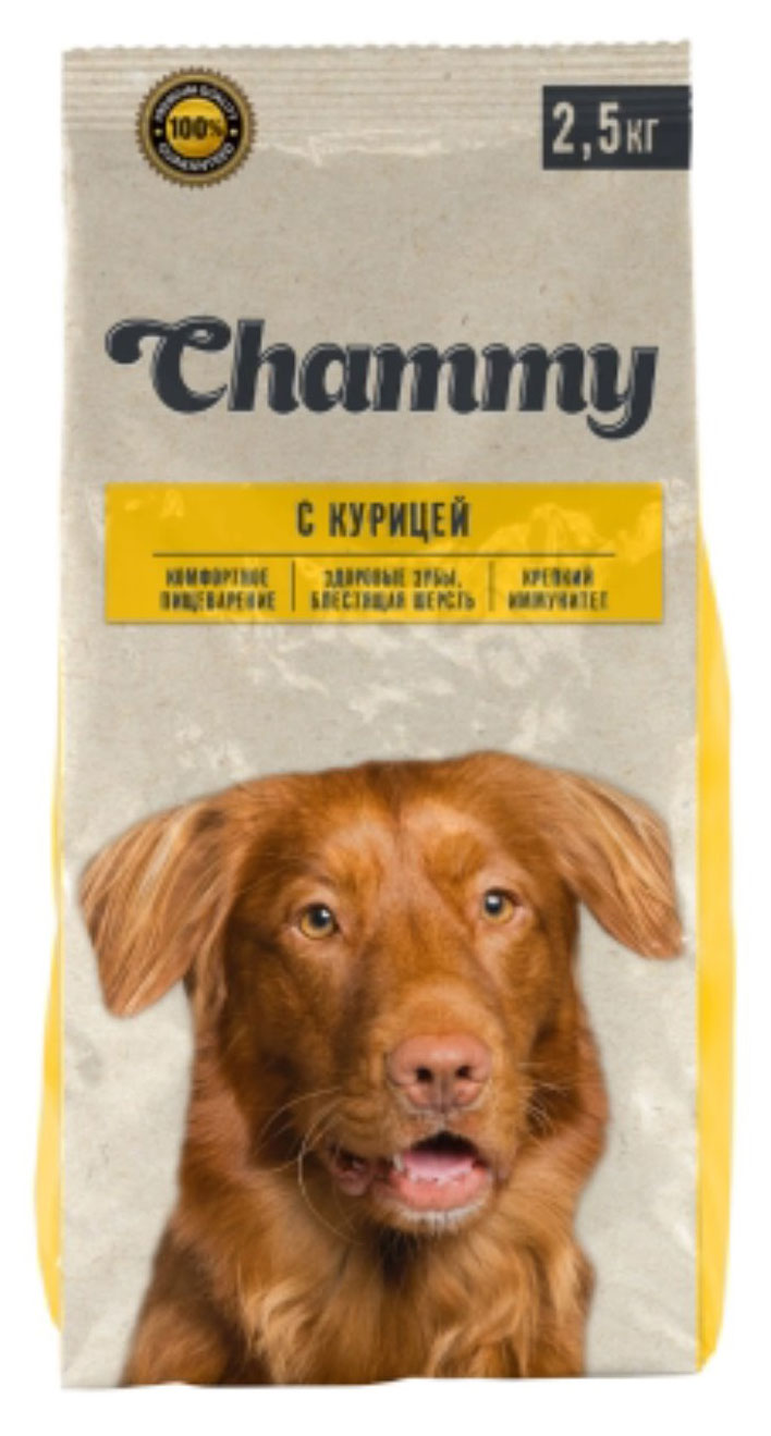 Сухой корм для собак мелких и средних пород Chammy с курицей, 2,5 кг