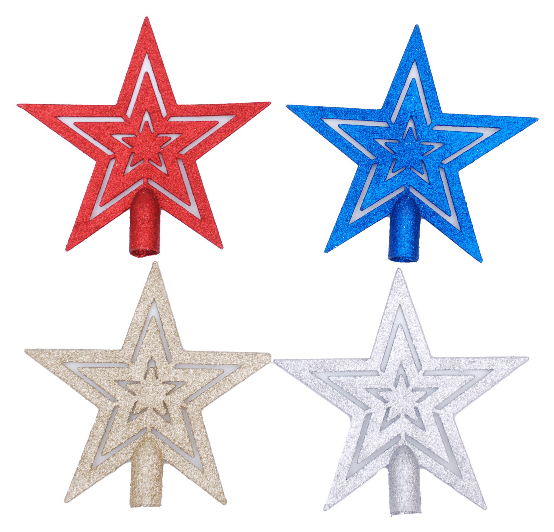 Верхушка для елки Вокруг света Звезда 18 см, 1 шт в ассортименте