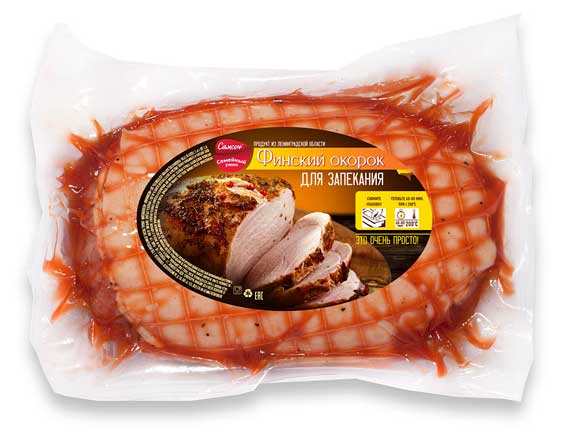 Окорок свиной для запекания «Самсон» финский (1,3 -1,7 кг), 1 упаковка ~ 1,5 кг