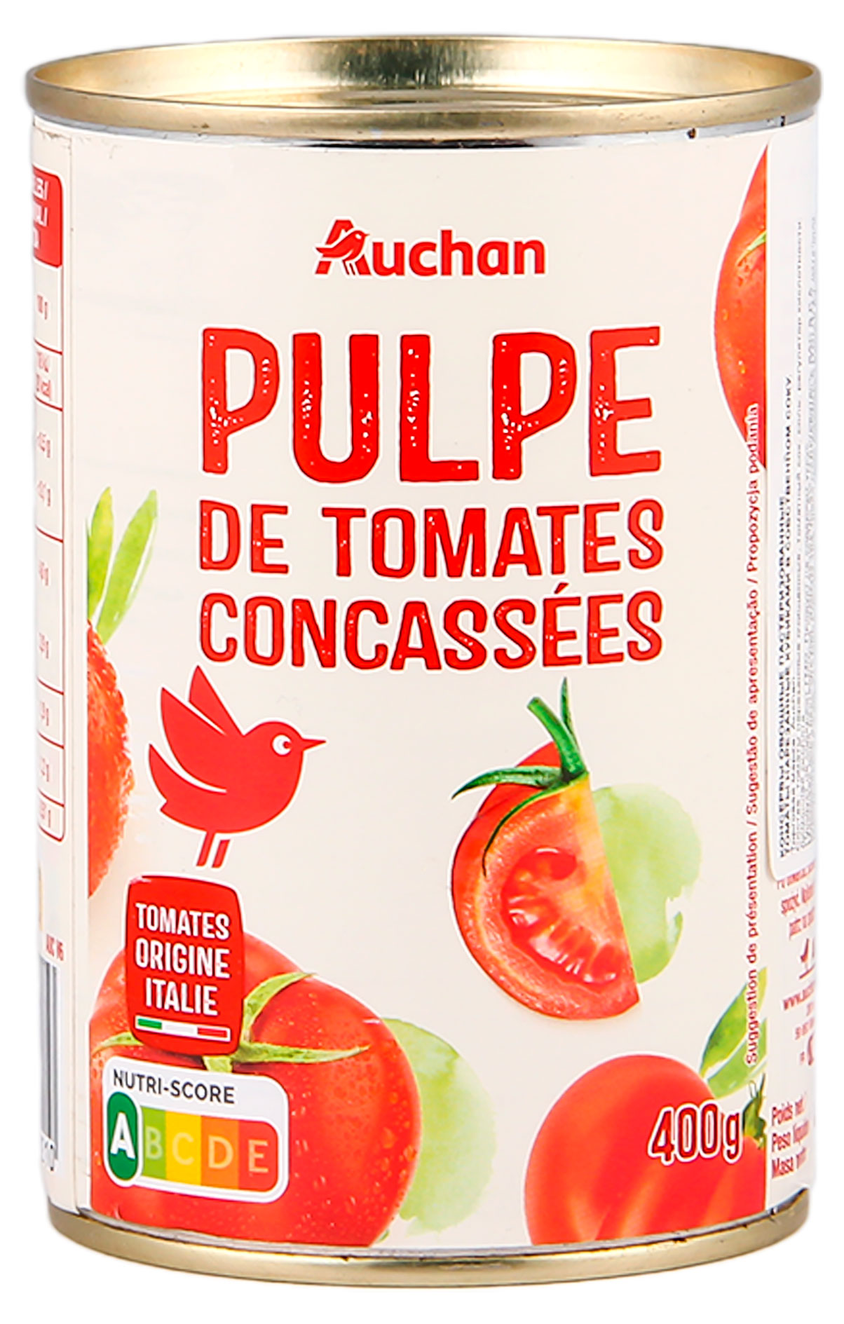 Томаты резаные АШАН Красная птица консервированные Италия, 400 г