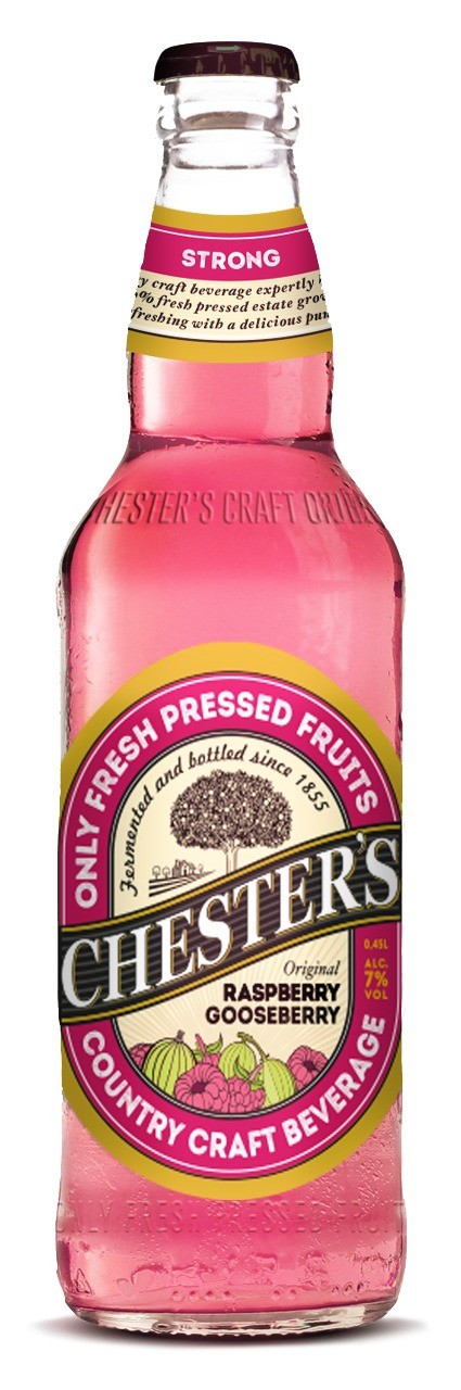 Пивной напиток Chester's Малина и крыжовник фильтрованный,  0,45 л