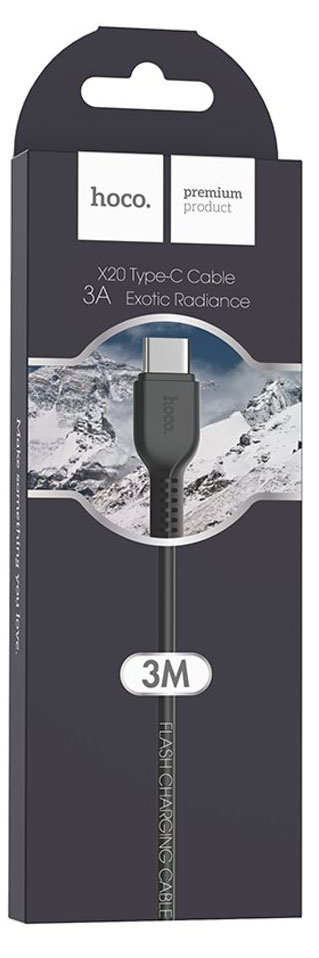 Кабель Hoco USB-Type-C, 3А, 3М черный