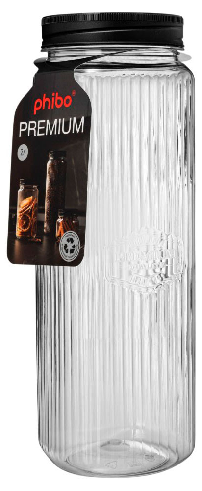 Банка для сыпучих продуктов Phibo Premium с рельефом, 2 л