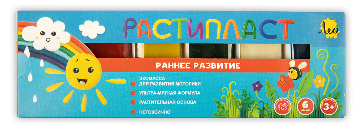 Пластилин «Лео» растипласт, 6 цветов