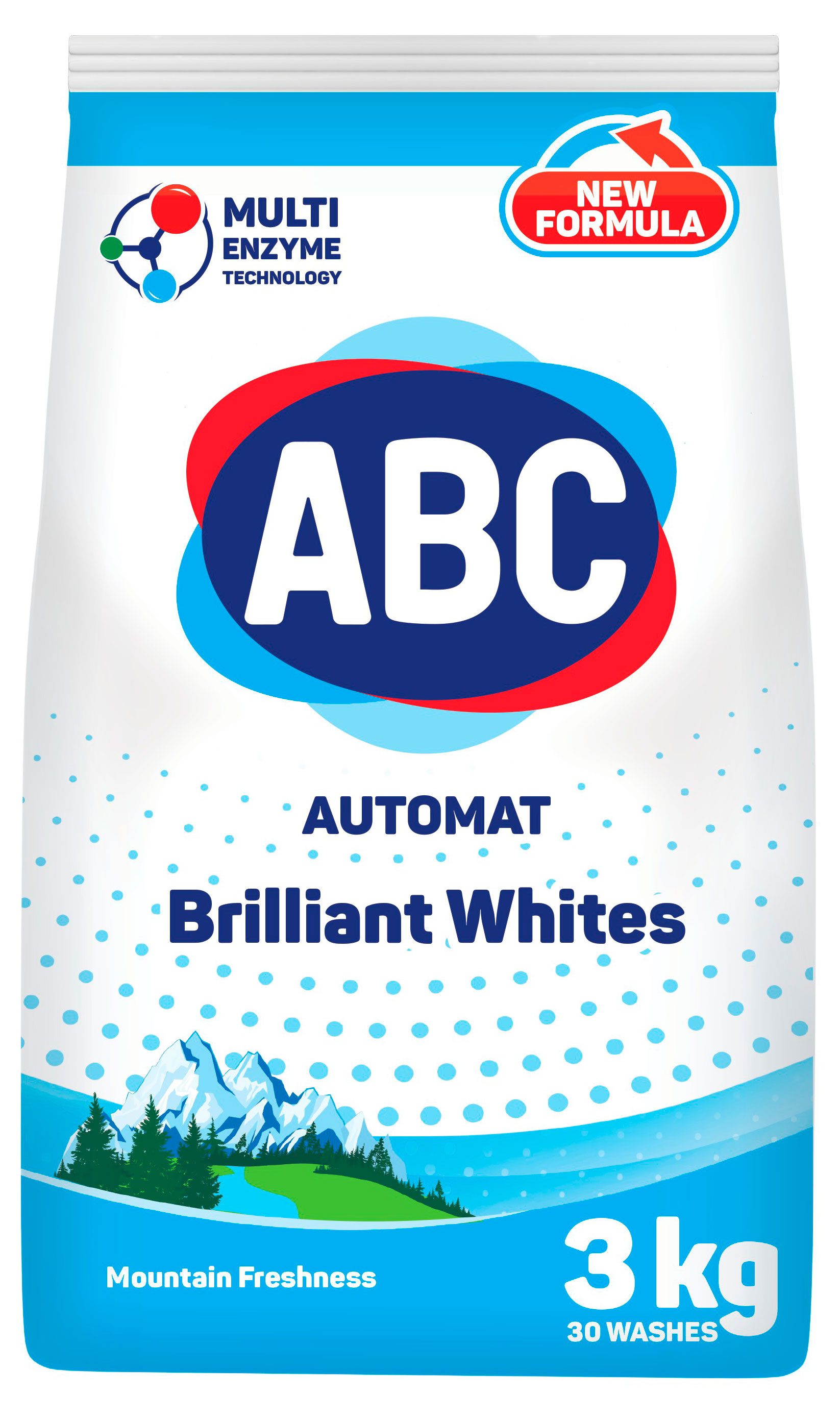 Стиральный порошок ABC Свежесть гор для белого белья, 3 кг