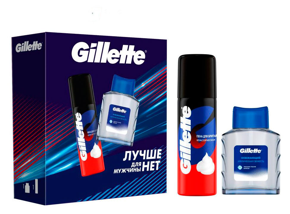 Набор подарочный Gillette пена для бритья + лосьон после бритья, 100 мл