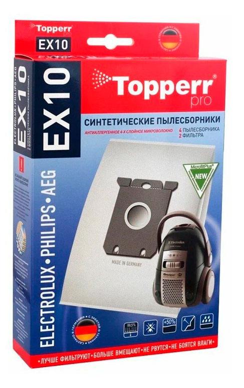 Пылесборник синтетический Topperr EX10, 4 шт