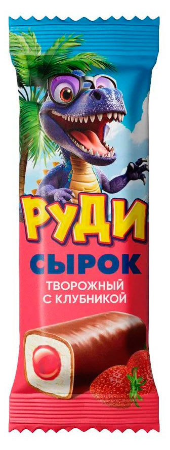 Сырок творожный «Руди» глазированный с клубникой 23% БЗМЖ, 40 г
