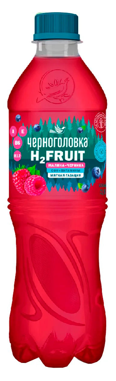 Вода «Черноголовка» H2FRUIT газированная малина черника, 500 мл
