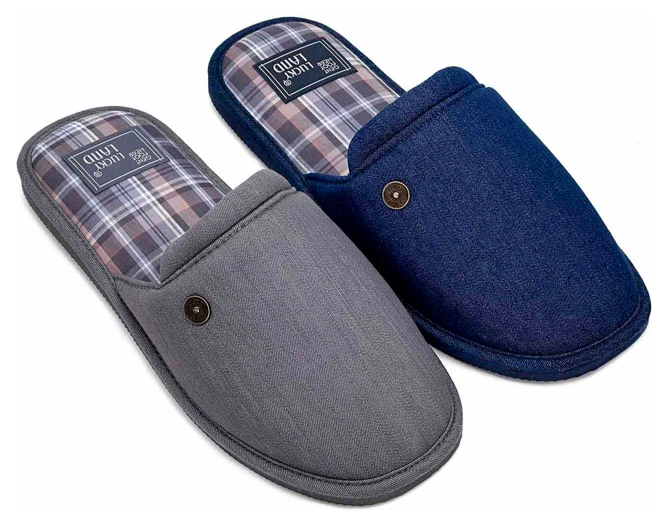 Тапочки мужские LuckyLand с закрытым носом, размер 45 в ассортименте