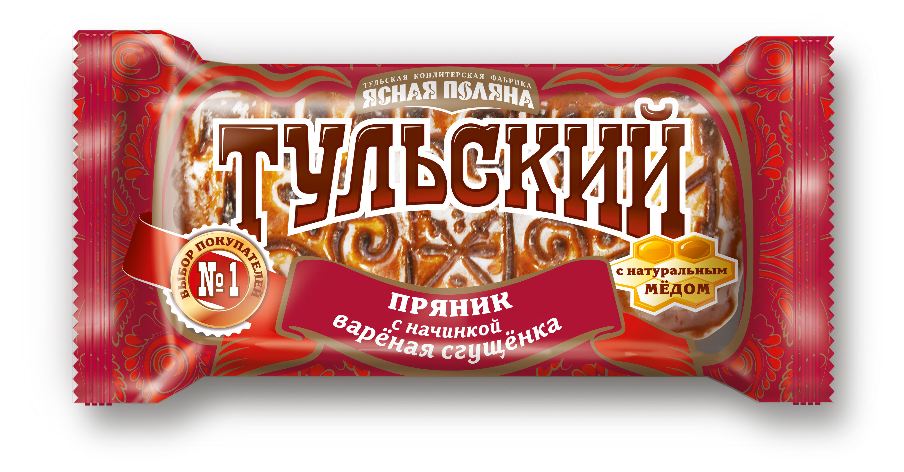 Пряник тульский «Ясная Поляна» с начинкой вареная сгущенка, 130 г