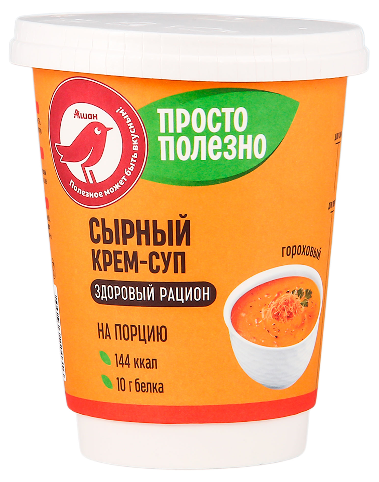 Крем-суп быстрого приготовления АШАН Красная птица Гороховый Сырный, 50 г