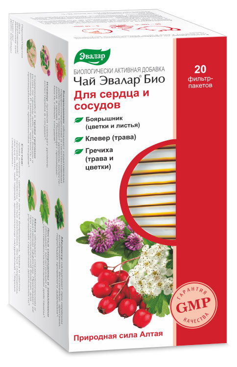 БАД «Эвалар» Био Чай для сердца и сосудов в пакетиках, 20 шт х 1,5 г