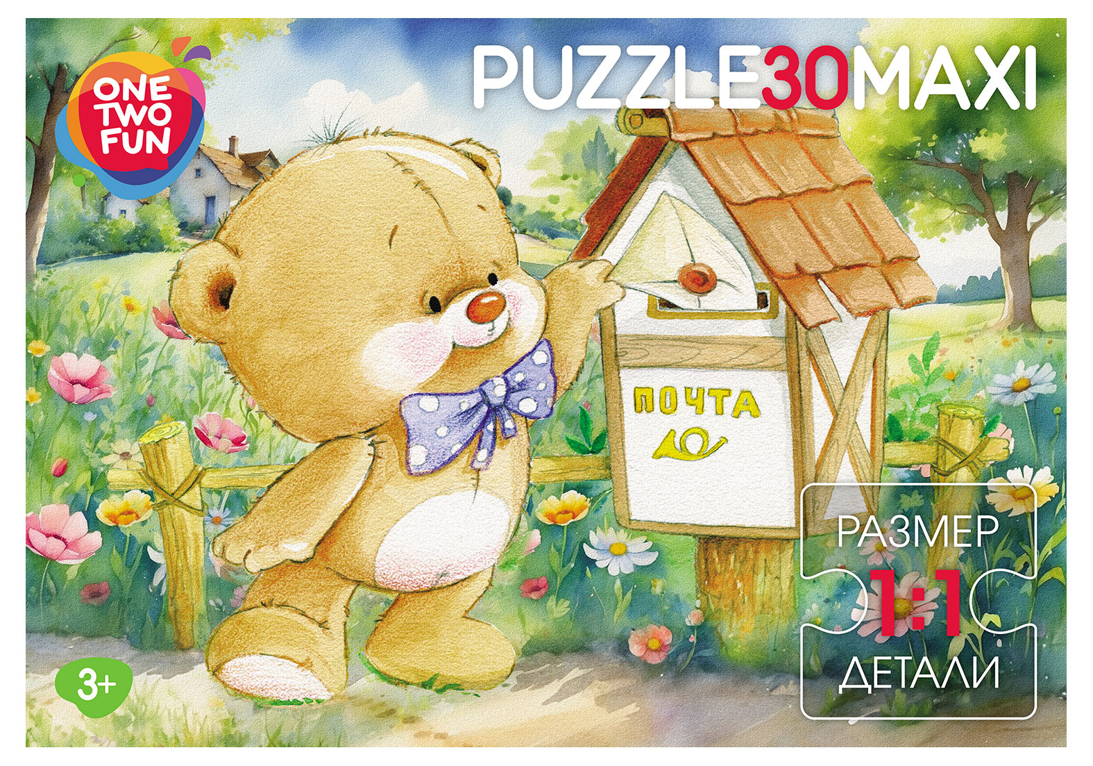 Пазл для детей ONE TWO FUN Макси Мишки, 30 элементов в ассортименте