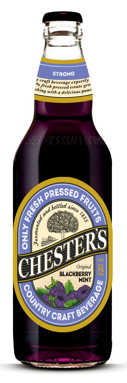 Пивной напиток Chester's Ежевика и мята фильтрованный,  0,45 л