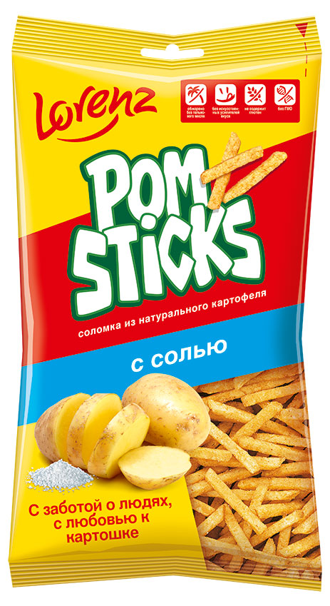 Чипсы картофельные Lorenz Pomstick соломкой с солью, 100 г