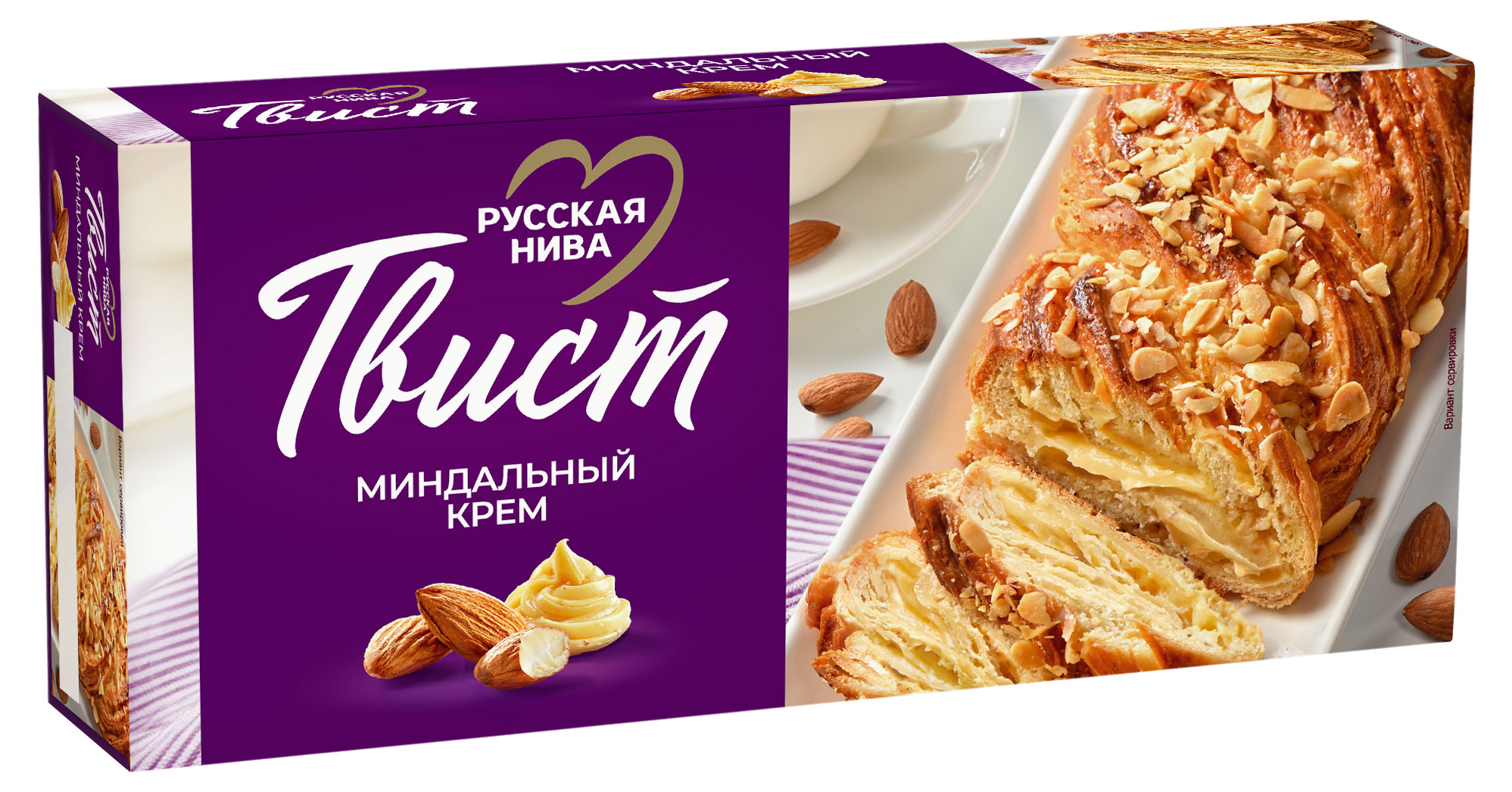 Рулет слоеный «Русская Нива» Твист Миндальный крем, 300 г