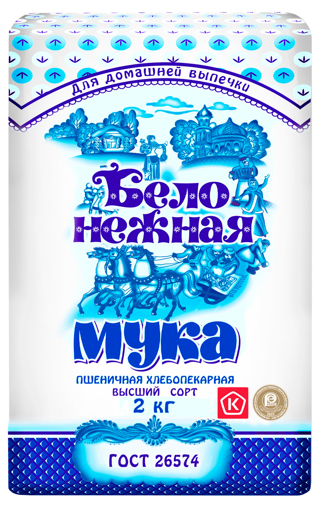 Мука пшеничная «Белонежная» хлебопекарная высший сорт, 1 кг