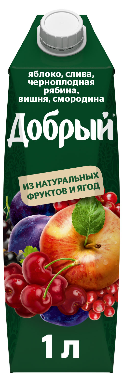 Нектар «Добрый» яблоко черноплодная рябина вишня, 1 л