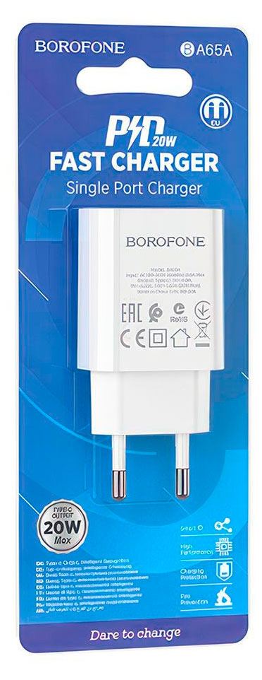 Зарядное устройство Borofone BA65A 3А 20W белое