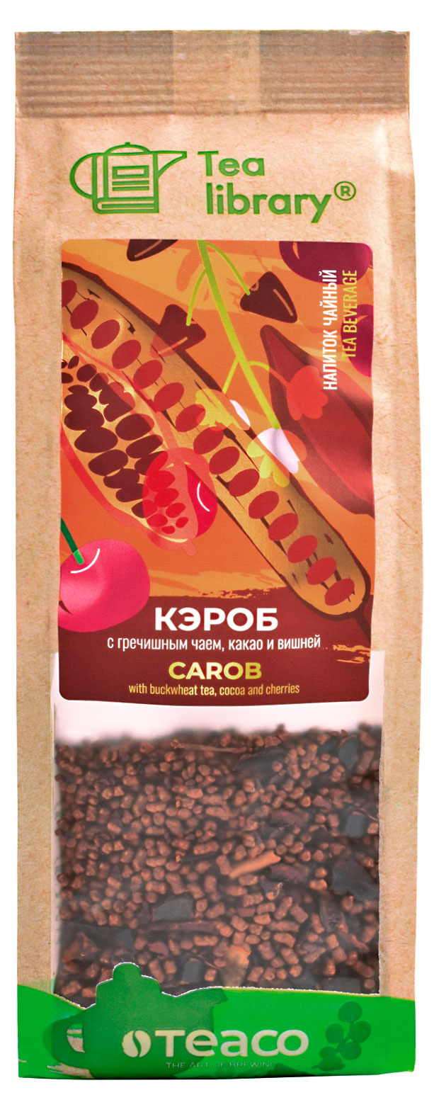 Чайный напиток «Чайная библиотека» Кэроб с гречишным чаем, какао и вишней, 100 г