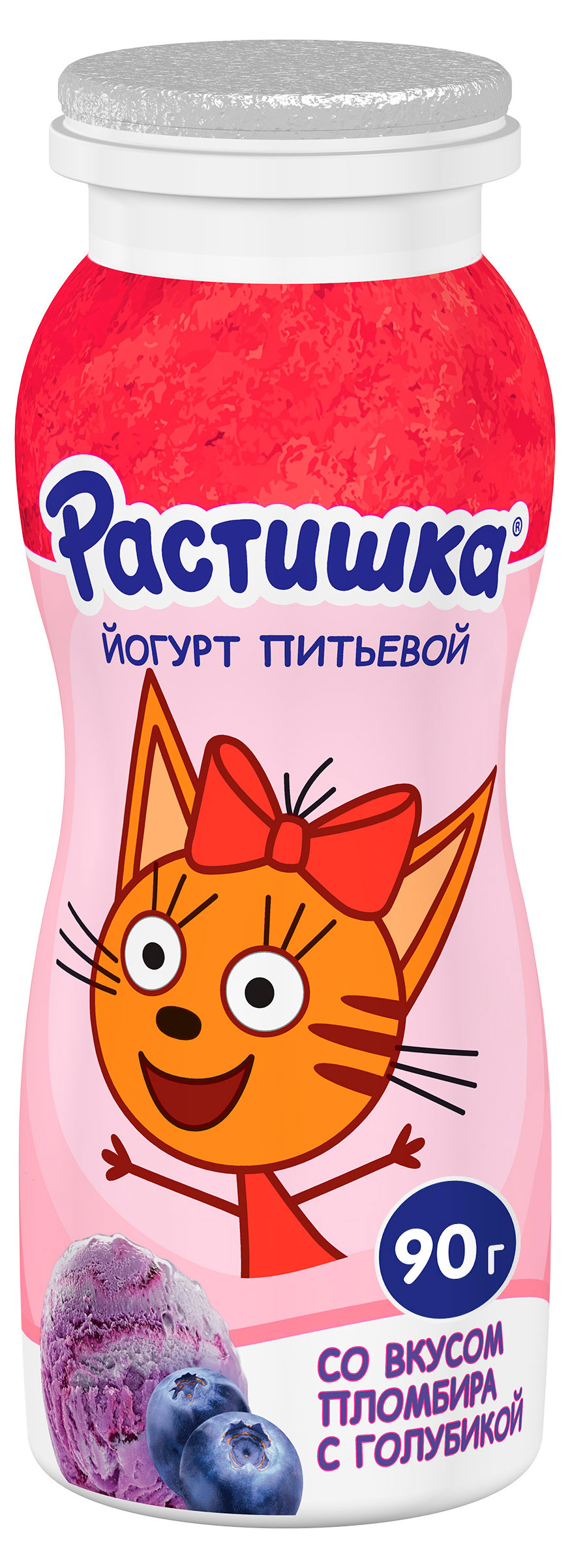 Йогурт питьевой детский «Растишка» со вкусом пломбира с голубикой 1,6% БЗМЖ, 90 г