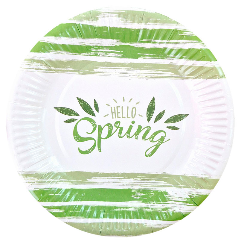 Тарелка одноразовая бумажная привет весна! 18см, 6 шт
