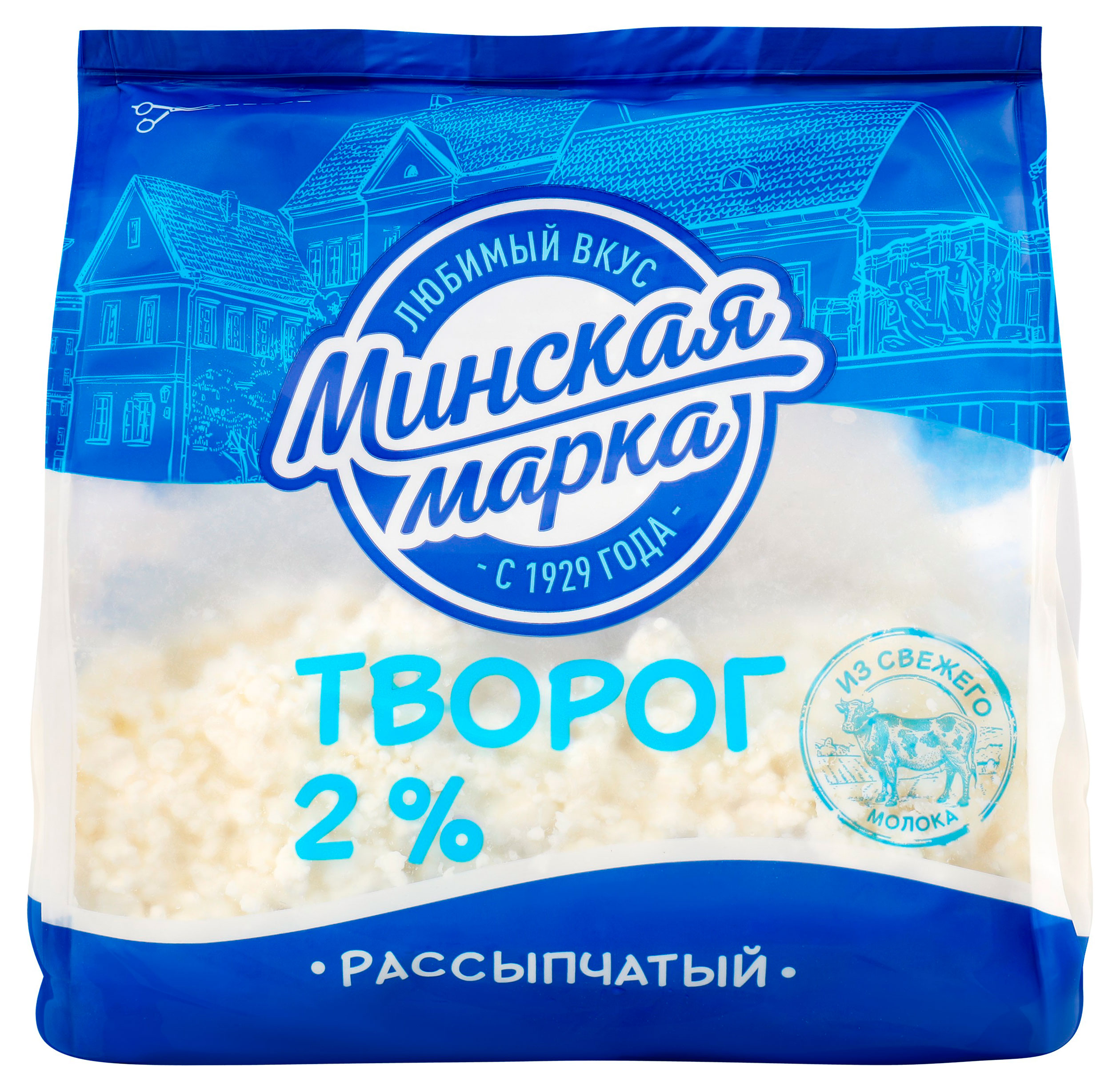 Творог рассыпчатый «Минская марка» 2% БЗМЖ, 350 г