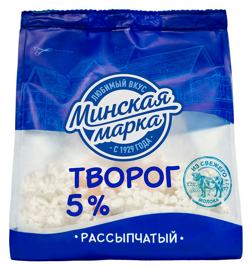 Творог рассыпчатый «Минская марка» 5% БЗМЖ Беларусь, 350 г