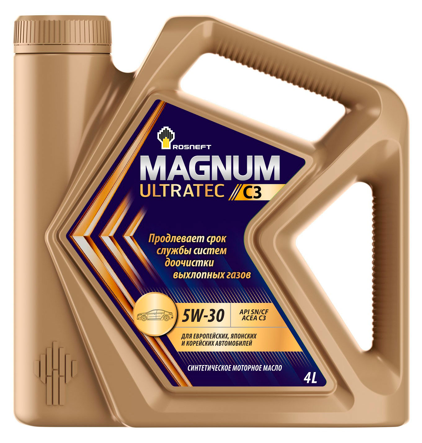 Масло моторное синтетическое «Роснефть» Magnum Ultratec С3 5W-30 API SN/CF, 4 л