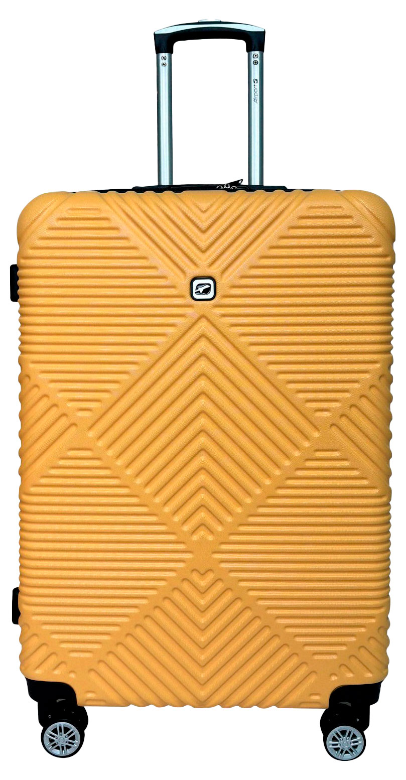 Чемодан жесткий Airport желтый 8 колес, размер L