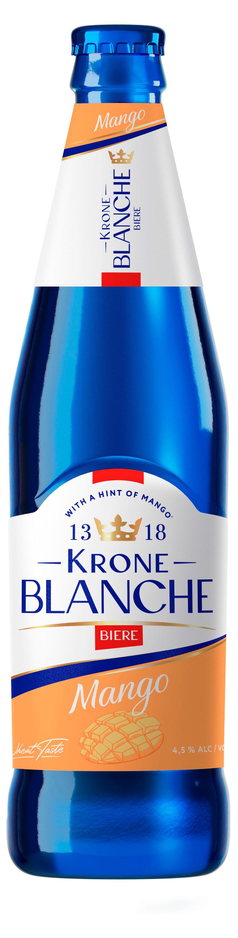 Пивной напиток Krone Blanche с ароматом манго пастеризованный, 450 мл