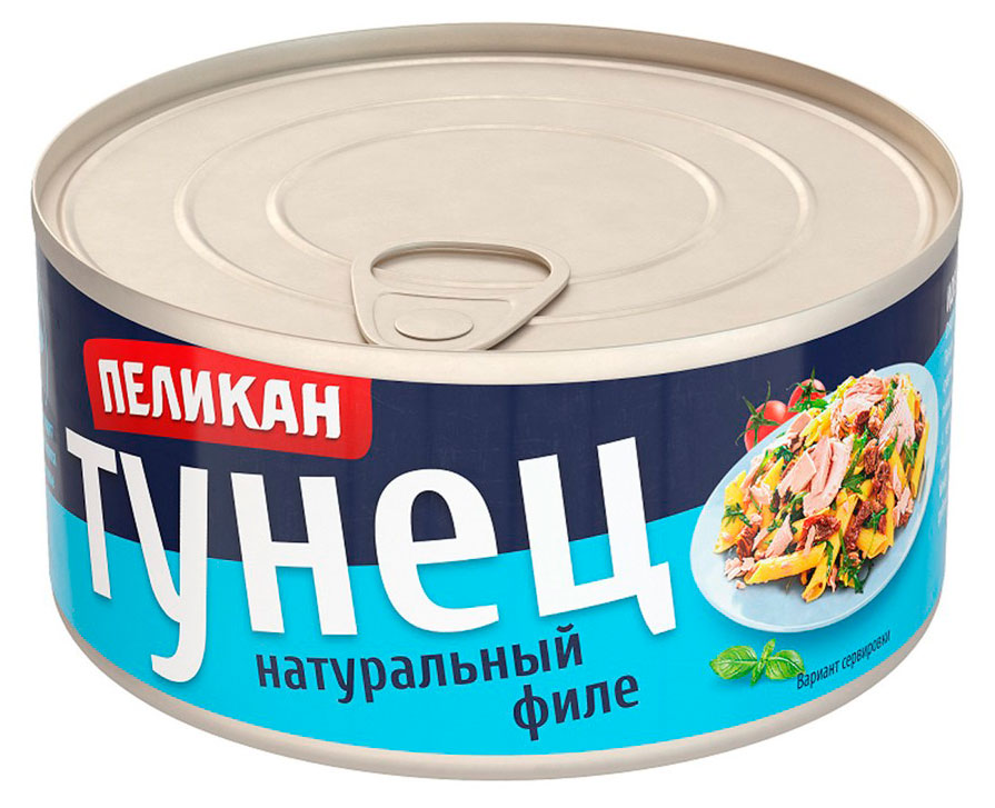 Тунец «Пеликан» в собственном соку для салатов Таиланд, 185 г
