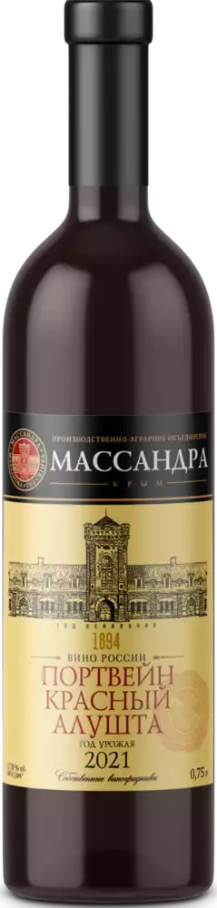 Вино географ. крепленное ликерное ординарное ПОРТВЕЙН АЛУШТА 17% КР. СЛ. 0,75Л