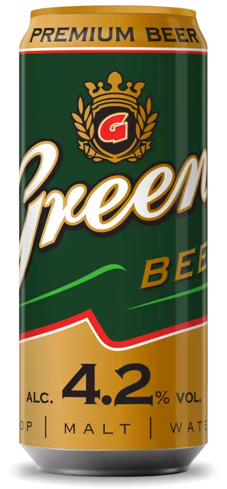 Пиво GREEN BEER СВЕТЛ. ФИЛЬТР. ПАСТЕР. Ж/Б 0,45Л