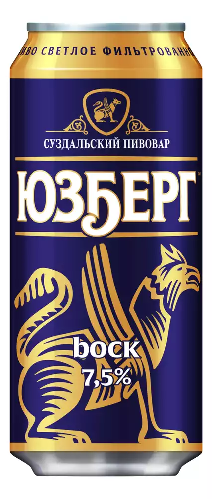 Пиво ЮЗБЕРГ BOCK СВЕТЛ. ФИЛЬТР. ПАСТЕР. Ж/Б 0,45Л