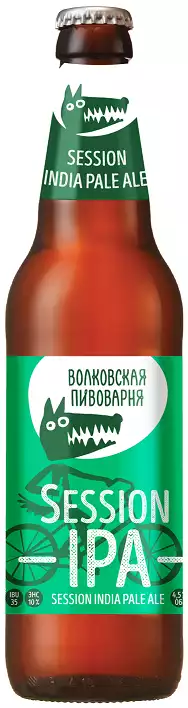 Пиво ВОЛКОВСКАЯ ПИВОВАРНЯ SESSION IPA СВЕТЛ. НЕФИЛЬТР. ПАСТЕР. СТ/Б 0,45Л