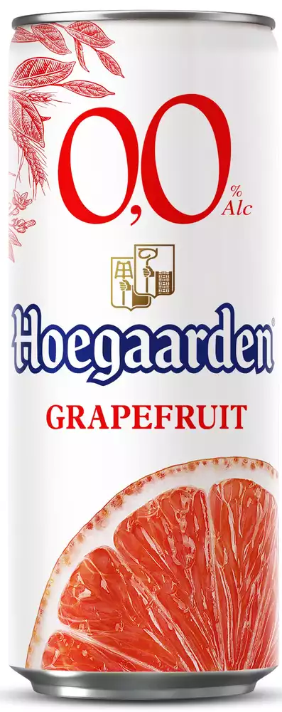 Пивной напиток б/а HOEGAARDEN 0,0 ГРЕЙПФРУТ СВЕТЛ. НЕФИЛЬТР. ПАСТЕР. Ж/Б 0,33Л