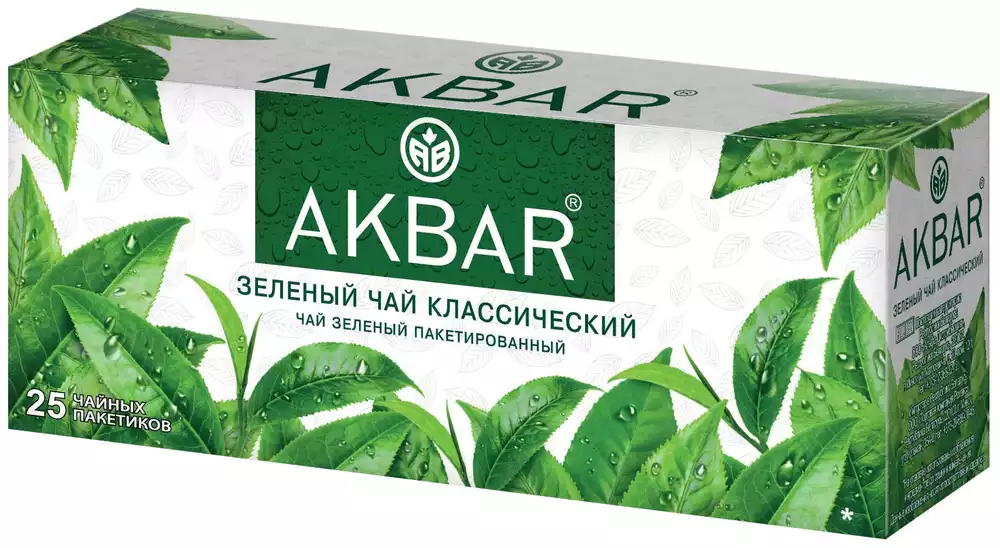 Чай зеленый AKBAR КЛАССИЧЕСКИЙ 25ПАКх2Г