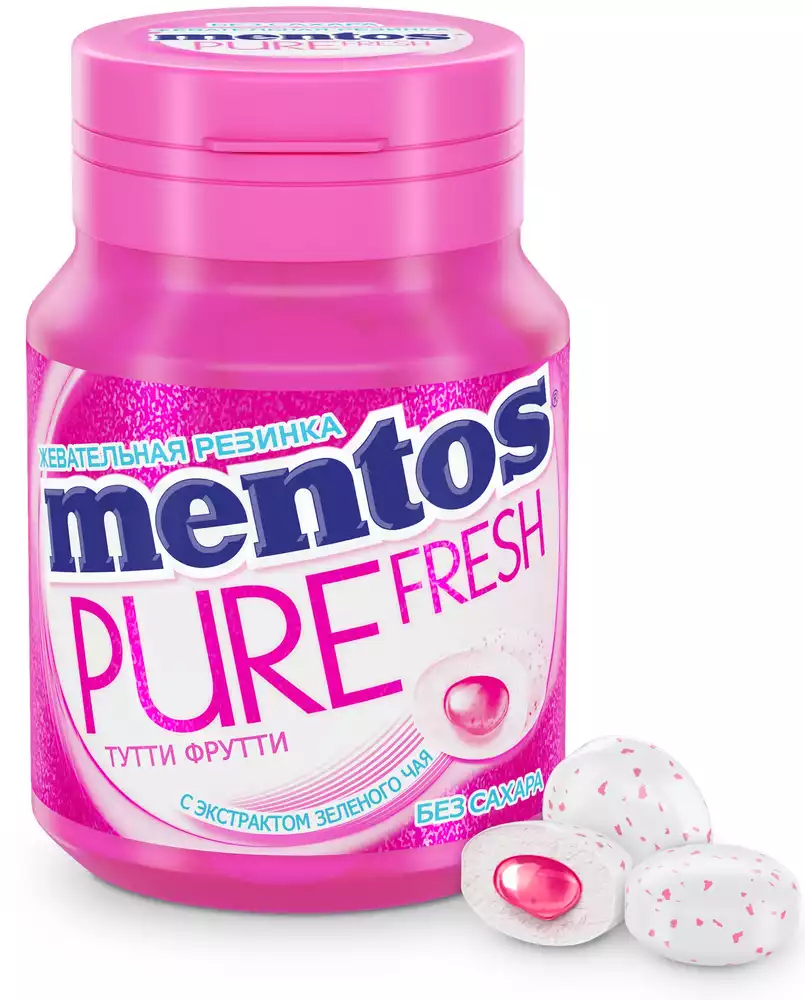 Жевательная резинка MENTOS PURE FRESH ТУТТИ-ФРУТТИ 54Г