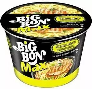 Лапша BIGBON MAX КУРИНЫЙ С ПРЯНЫМ СОУСОМ СТАКАН 95Г