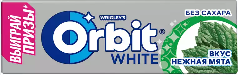 Жевательная резинка ORBIT WHITE НЕЖНАЯ МЯТА 13,6Г