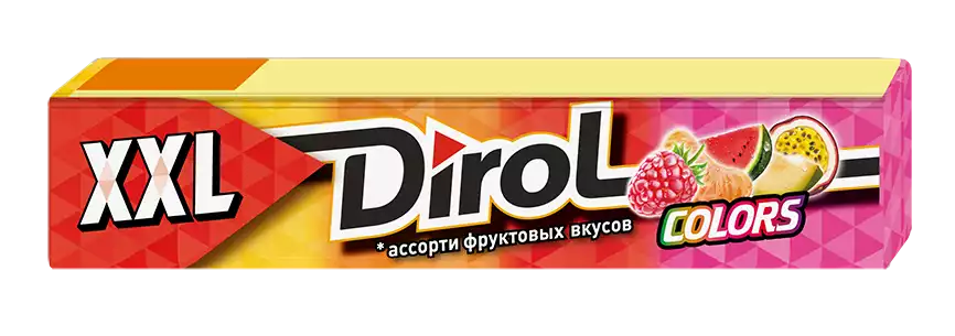 Жевательная резинка DIROL COLORS XXL АССОРТИ ФРУКТОВЫХ ВКУСОВ 19Г